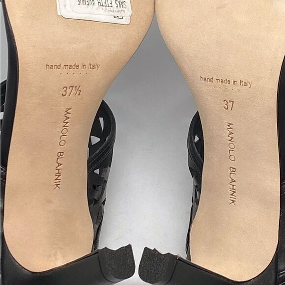 Manolo Blahnik Sophocles Perforated Mules - Picture 13 of 13